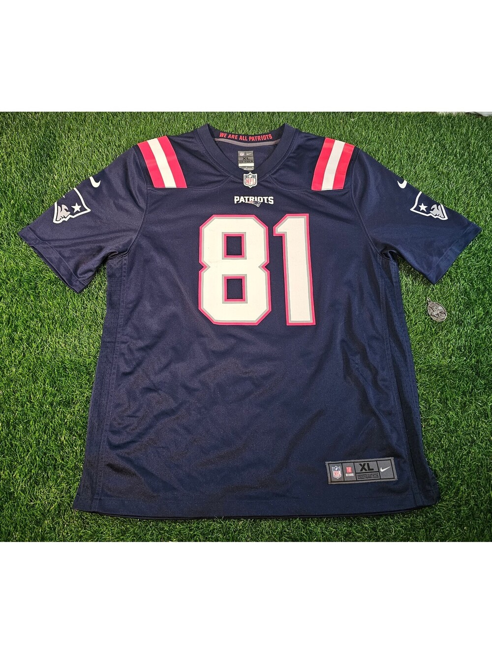Authentic New England Patriots NFL On Field XL Jersey #81 Smith Navy Blue